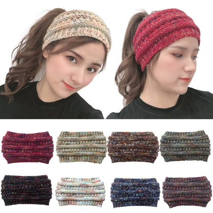 Knitted ponytail wool headband - Urban Caps