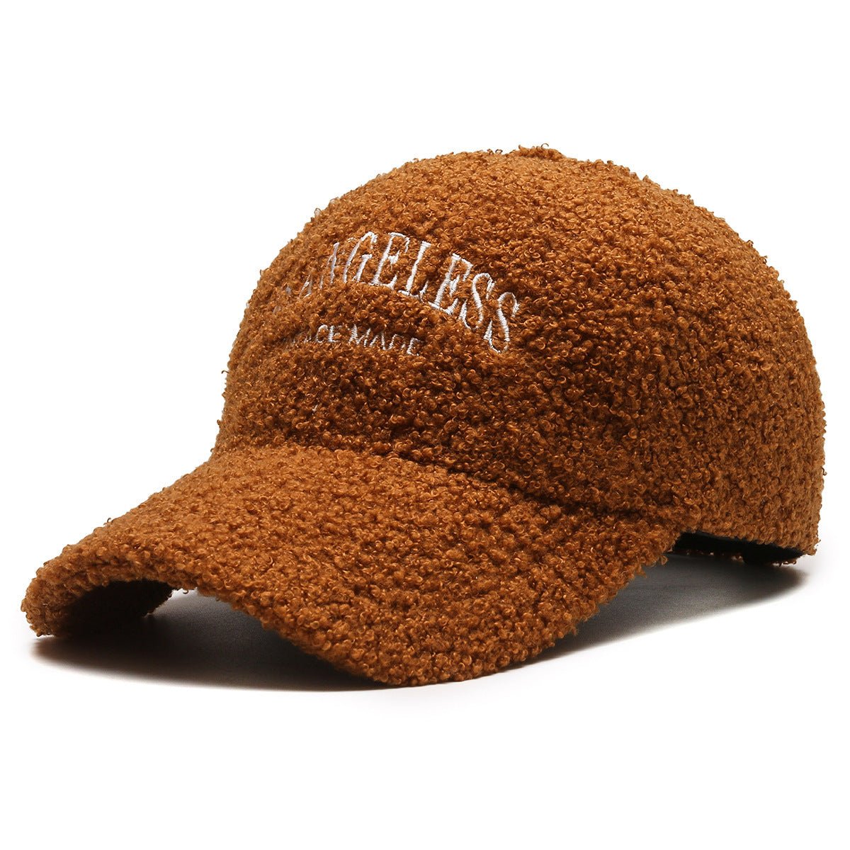 Lamb Wool Hat Autumn And Winter Letter Embroidered Peaked Cap - Urban Caps
