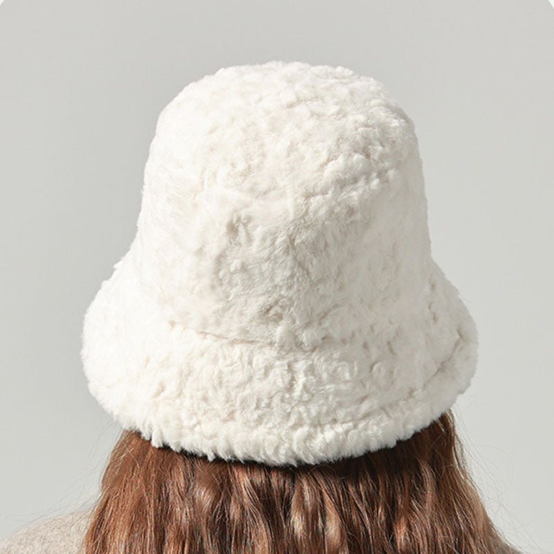Lambswool Fisherman Hat Winter Warm Fashionable Solid Color Hats For Women - Urban Caps