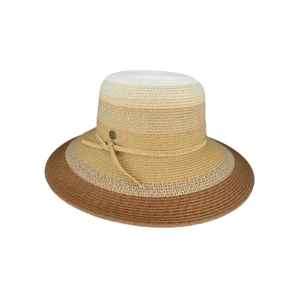 Layla – Women’s Multi - Tone Braided Toyo Wide Brim Hat - Urban Caps