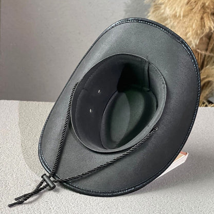 Leather Retro Ethnic Style Western Denim Hat - Urban Caps