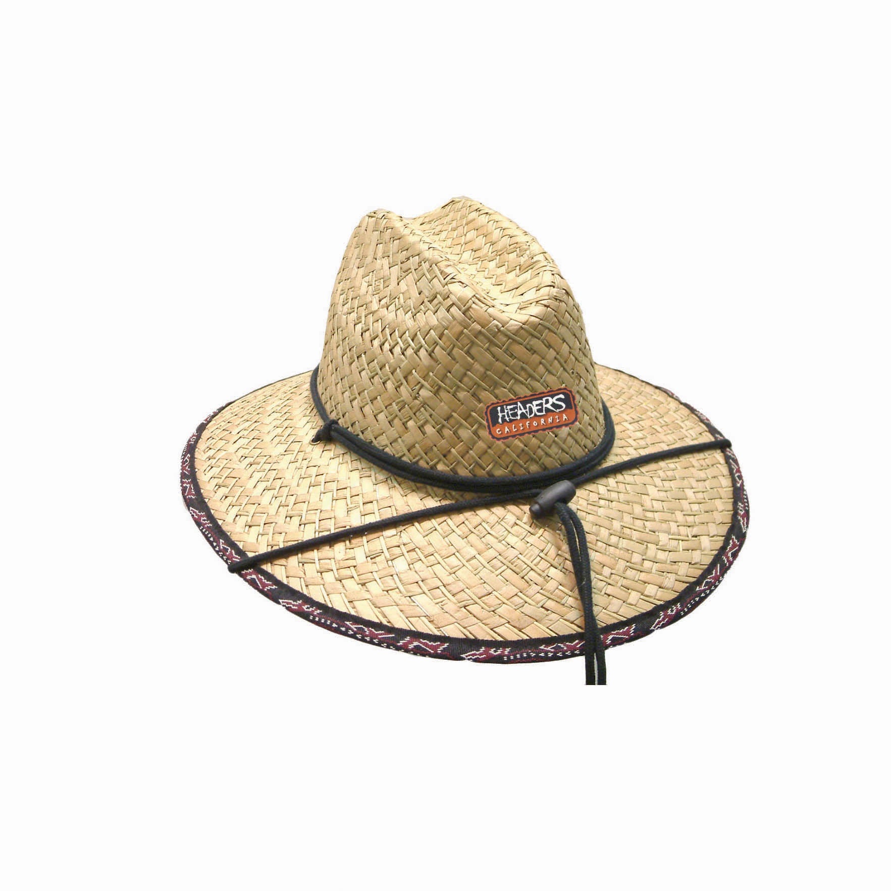 Leon – Wide Brim Deluxe Rush Straw Surf Hat with Cotton Lining and Chin Toggle - Urban Caps