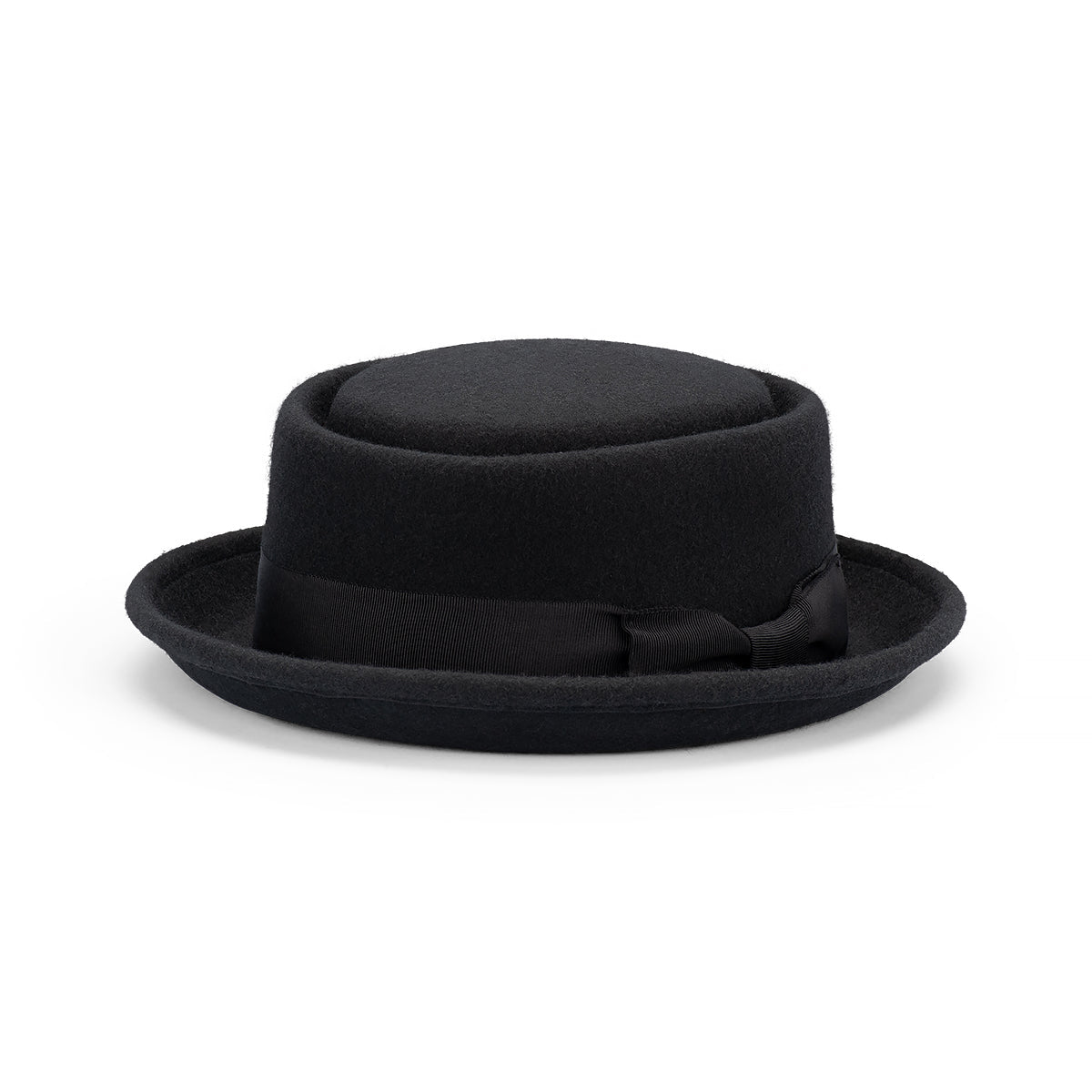 Leroy – Australian Wool Felt Pork Pie Hat with Circle Crease Crown and Petersham Band - Urban Caps