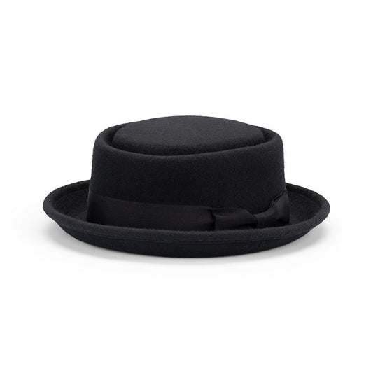 Leroy – Australian Wool Felt Pork Pie Hat with Circle Crease Crown and Petersham Band - Urban Caps