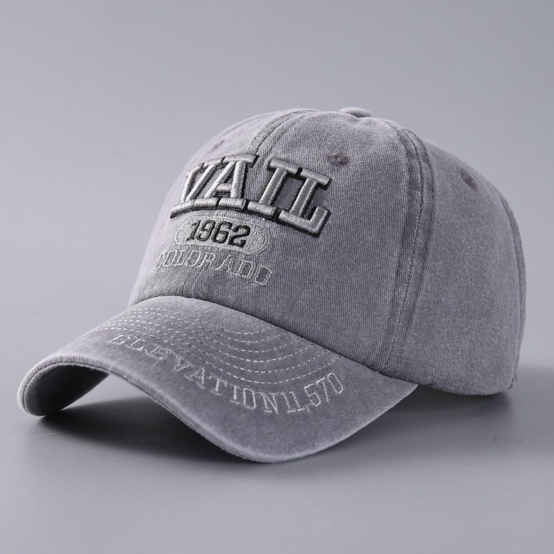 Letter Baseball Cap Cotton Denim Curved Brim Peaked - Urban Caps