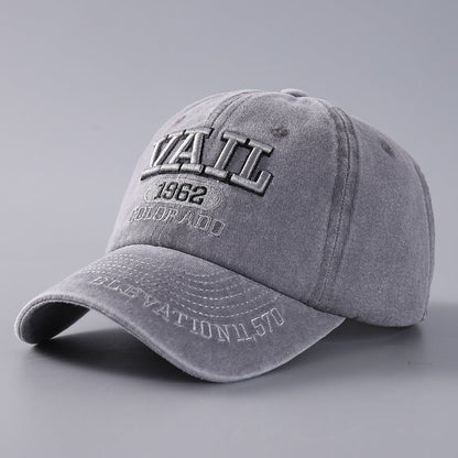 Letter Baseball Cap Cotton Denim Curved Brim Peaked - Urban Caps