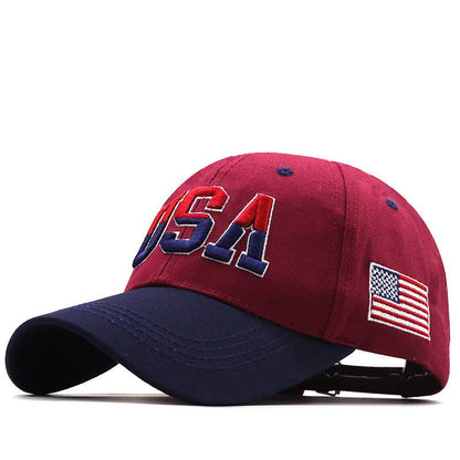 Letter USA Embroidery Baseball Cap Couple Outdoor - Urban Caps
