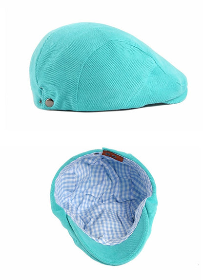 Lincoln Corduroy Cotton Flat Cap - Corduroy Cotton Flat Cap With Timeless Classic Style