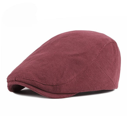 Lincoln Corduroy Cotton Flat Cap - Corduroy Cotton Flat Cap With Timeless Classic Style