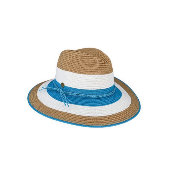 Lucinda Women's Three - Tone Braided Fedora Hat with UPF 50+ Sun Protection - Urban Caps