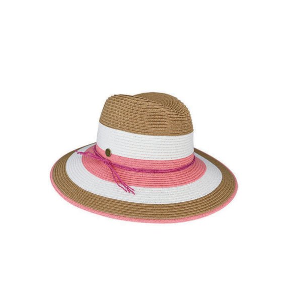 Lucinda Women's Three - Tone Braided Fedora Hat with UPF 50+ Sun Protection - Urban Caps