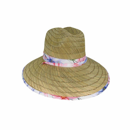 Lyndale Women’s Rush Straw Surf Hat with Wide Brim and Chin Tie - Urban Caps