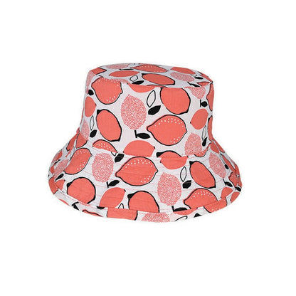 Marlo Kid’s Reversible Cotton Bucket Hat with Lemon Print and UPF50+ Sun Protection - Urban Caps