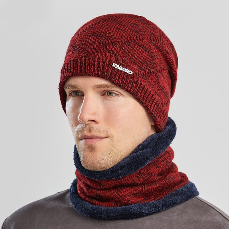 Men’s 2 - Piece Winter Biking Hat – Wool Knit Cap with Head & Ear Protection - Urban Caps