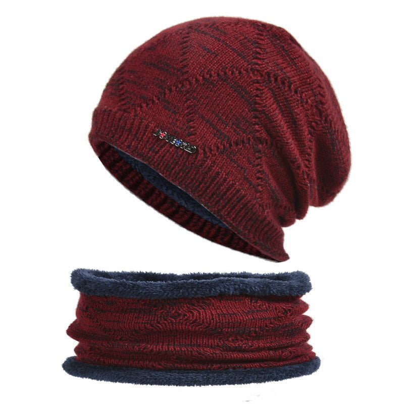 Men’s 2 - Piece Winter Biking Hat – Wool Knit Cap with Head & Ear Protection - Urban Caps