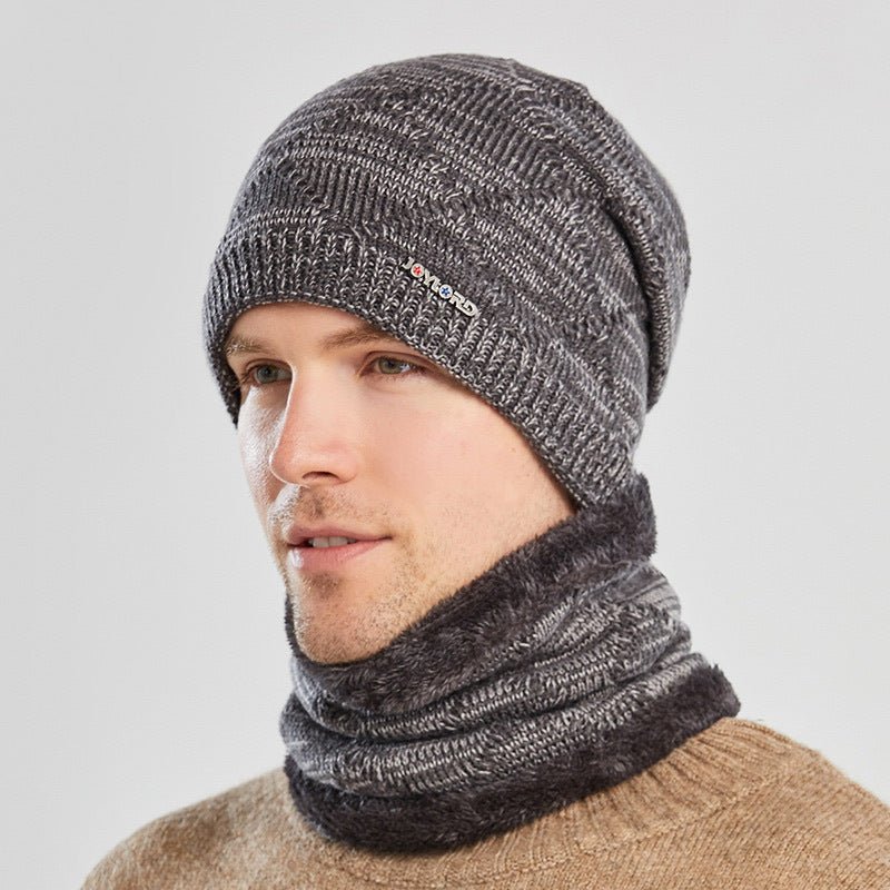 Men’s 2 - Piece Winter Biking Hat – Wool Knit Cap with Head & Ear Protection - Urban Caps