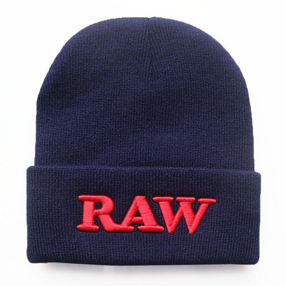 Men's And Women's Autumn And Winter Letters RAW Embroidery Knitted Hat - Urban Caps