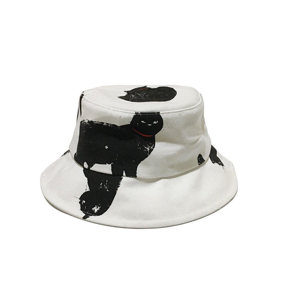 Men's And Women's Cute Fashion Black Cat Bucket Hat - Urban Caps