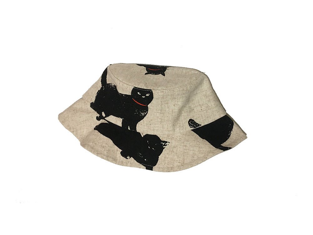 Men's And Women's Cute Fashion Black Cat Bucket Hat - Urban Caps