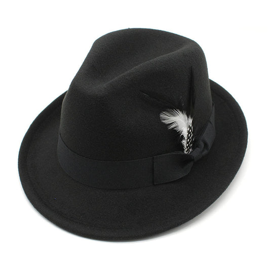 Men's Billycock Feather Fur Felt Hat - Urban Caps