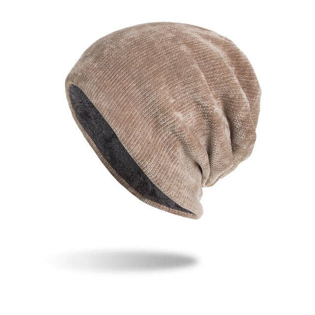 Men’s Corduroy Knit Beanie – Pullover Winter Hat with Velvet Lining for Extra Warmth - Urban Caps