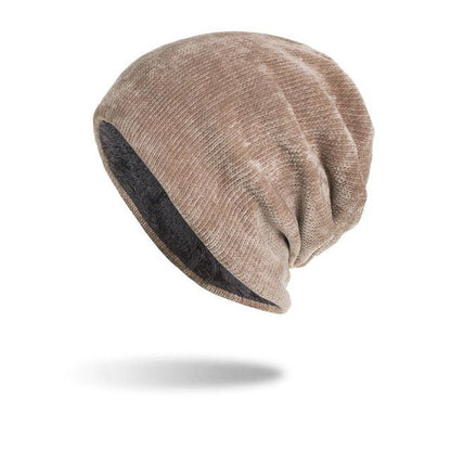 Men’s Corduroy Knit Beanie – Pullover Winter Hat with Velvet Lining for Extra Warmth - Urban Caps