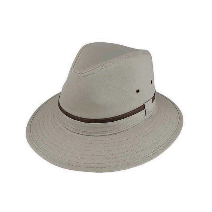 Men’s Cotton Safari Hat with Mid Brim and Self Trim – Waxed Finish, All - Season Wear - Urban Caps