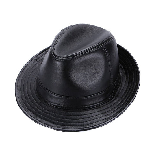 Men's Fashion Casual Authentic Leather Sheepskin Top Hat - Urban Caps