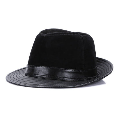 Men's Fashion Casual Authentic Leather Sheepskin Top Hat - Urban Caps