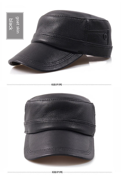 Men’s Genuine Leather Flat - Top Newsboy Cap – Sheepskin Autumn Travel Hat | XL–XXL Sizes - Urban Caps
