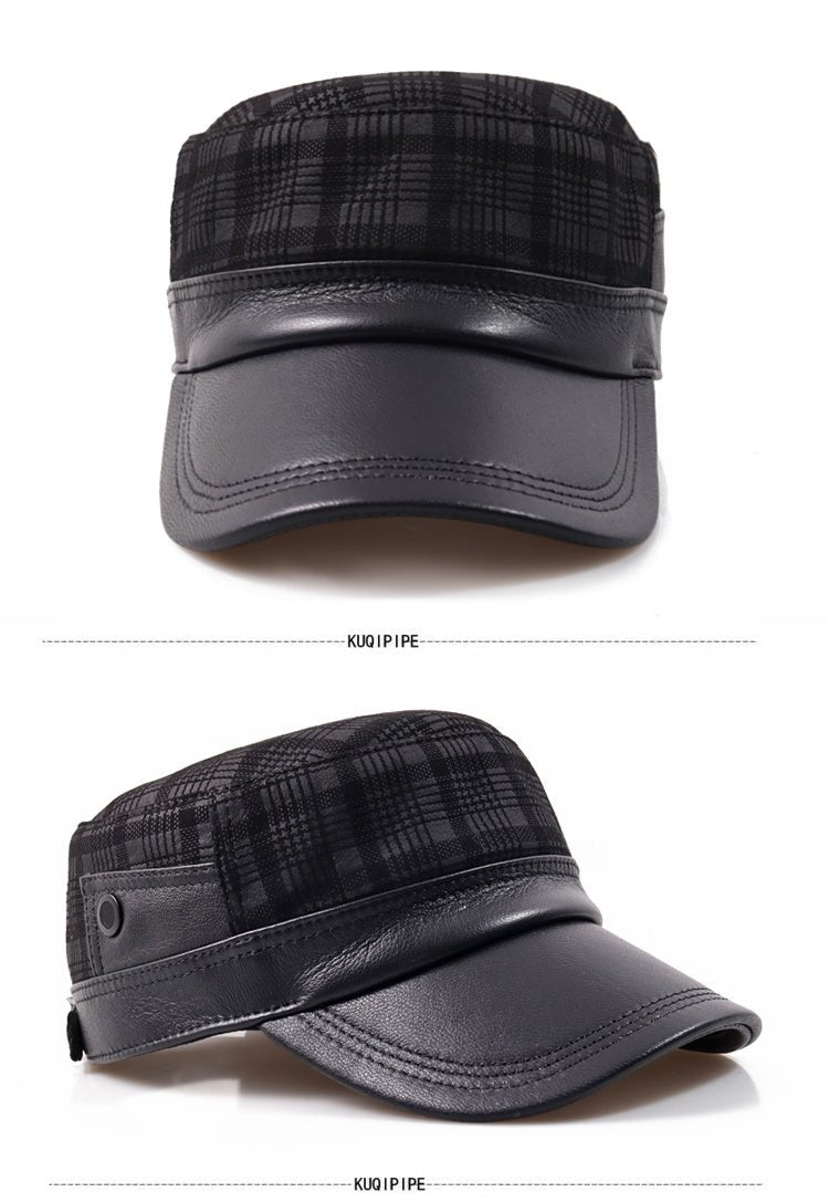 Men’s Genuine Leather Flat - Top Newsboy Cap – Sheepskin Autumn Travel Hat | XL–XXL Sizes - Urban Caps