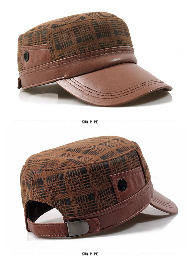Men’s Genuine Leather Flat - Top Newsboy Cap – Sheepskin Autumn Travel Hat | XL–XXL Sizes - Urban Caps