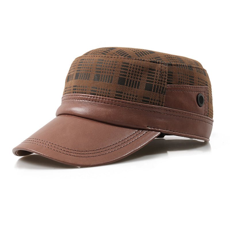 Men’s Genuine Leather Flat - Top Newsboy Cap – Sheepskin Autumn Travel Hat | XL–XXL Sizes - Urban Caps