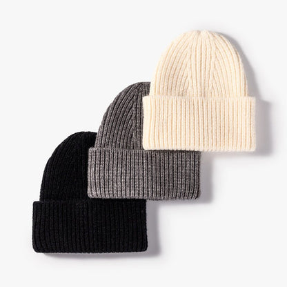 Men’s Outdoor Jacquard Wool Beanie – Monochrome Cold - Weather Knit Hat - Urban Caps