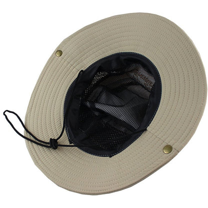 Men'S Outdoor Summer Sunshade Cover Face Fisherman Straw Hat Fishing Sun Hat - Urban Caps