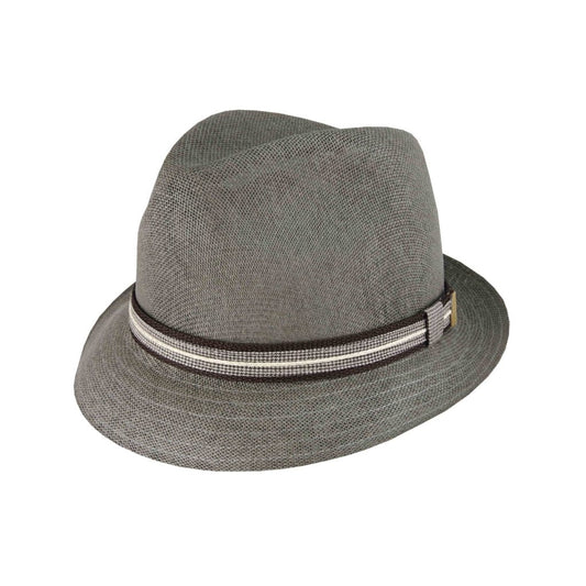 Men's Paper Trilby Hat with Earthy Tone Trim – Lightweight Summer Fedora - Urban Caps