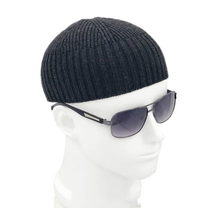 Men’s Short Knit Beanie – Warm Cotton Wool Blend Winter Hat - Urban Caps
