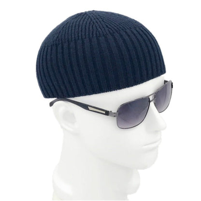 Men’s Short Knit Beanie – Warm Cotton Wool Blend Winter Hat - Urban Caps