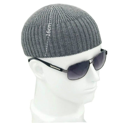 Men’s Short Knit Beanie – Warm Cotton Wool Blend Winter Hat - Urban Caps