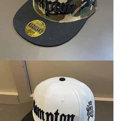 Men's Summer Wide Brim Camouflage Hip Hop Spring And Autumn Korean Style Trendy Big Head Circumference Flat Brim Baseball Hat - Urban Caps