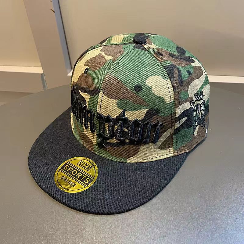 Men's Summer Wide Brim Camouflage Hip Hop Spring And Autumn Korean Style Trendy Big Head Circumference Flat Brim Baseball Hat - Urban Caps