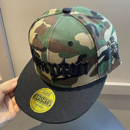 Men's Summer Wide Brim Camouflage Hip Hop Spring And Autumn Korean Style Trendy Big Head Circumference Flat Brim Baseball Hat - Urban Caps