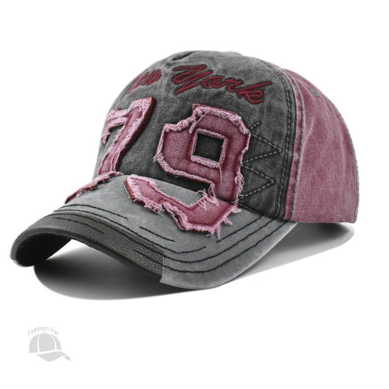 Men's Washed Letter Embroidery Baseball Cap - Urban Caps