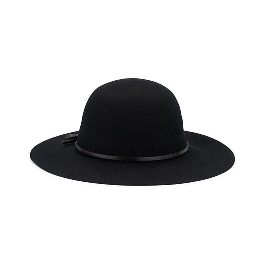 Mila – Medium Brim Round Crown Wool Felt Hat with Leather Band - Urban Caps