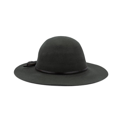 Mila – Medium Brim Round Crown Wool Felt Hat with Leather Band - Urban Caps