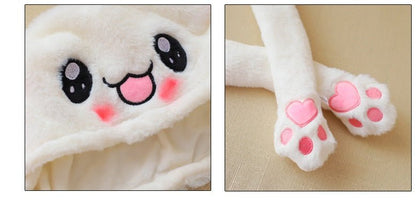 Moving Rabbit Ear Hat Net Red Cute Airbag Hat Pinch Long Ears - Urban Caps