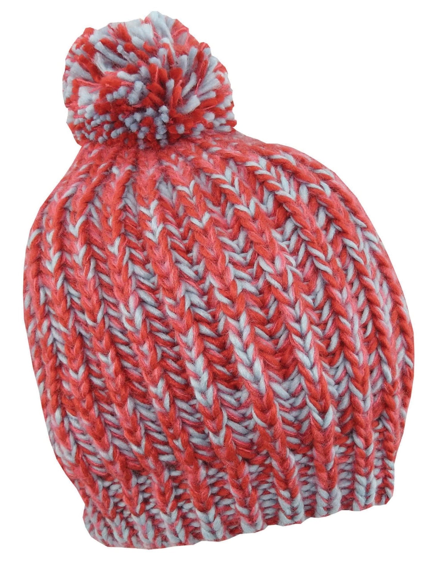 Multi - Color Knit Beanie with Pom – 100% Acrylic Winter Hat - Urban Caps