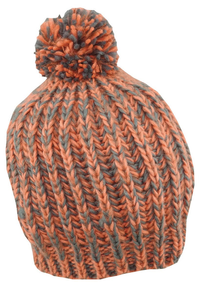 Multi - Color Knit Beanie with Pom – 100% Acrylic Winter Hat - Urban Caps