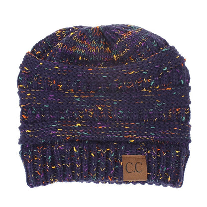 Multicolor Thread Knit Beanie – Variegated Woolen Winter Hat with INS Style - Urban Caps