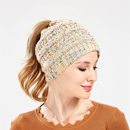 Multicolor Thread Knit Beanie – Variegated Woolen Winter Hat with INS Style - Urban Caps